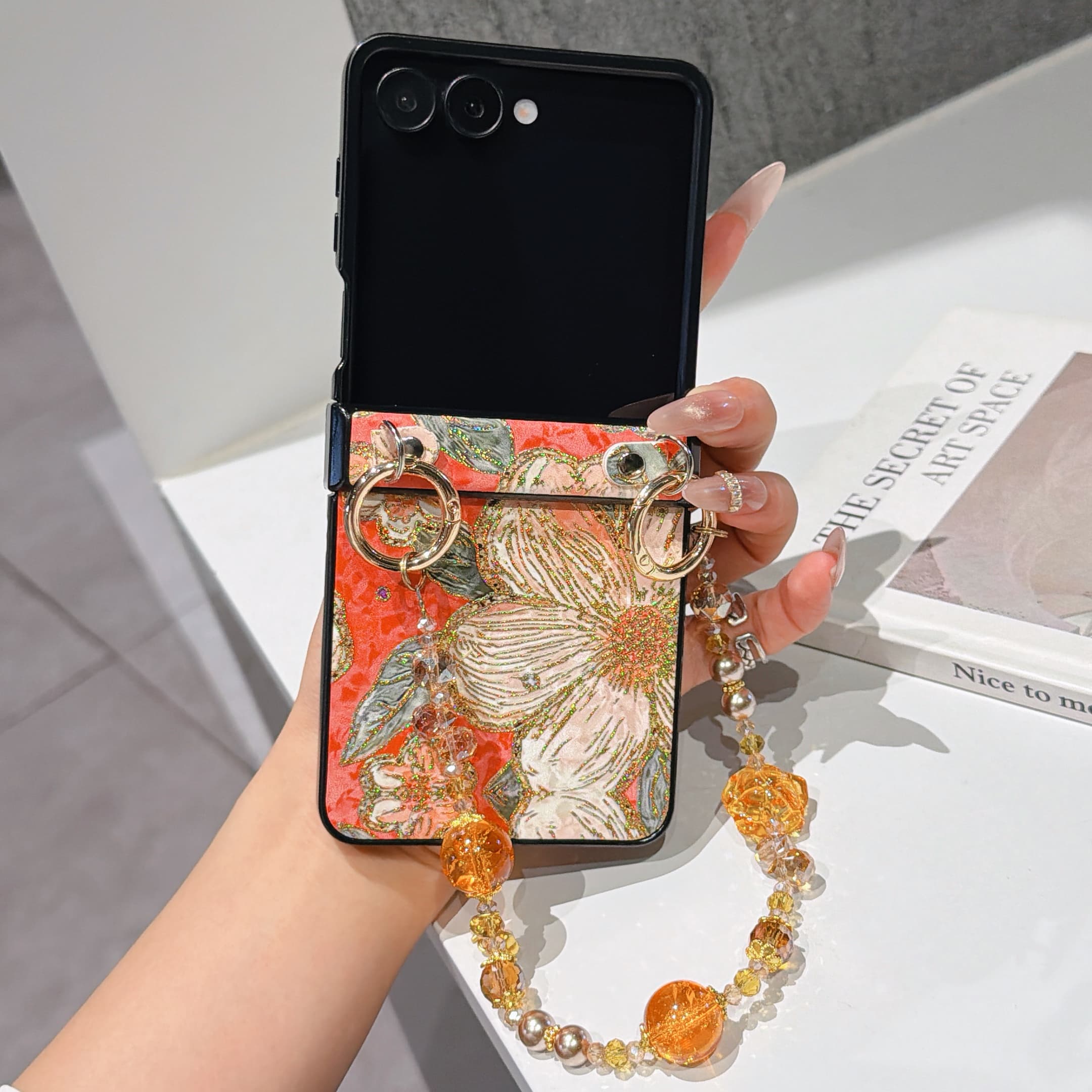 Phone Accessories Crochet - Hinge Protection PU Leather Cover &