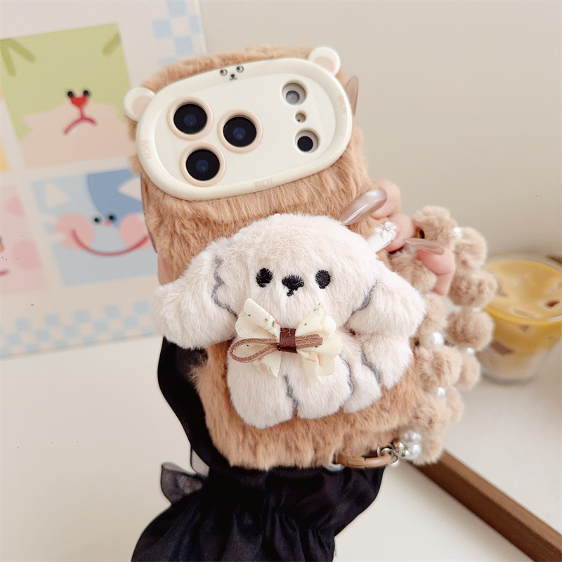 3D Cartoon Bowknot Puppy Warm  - Phone Accessories Iphone review and price