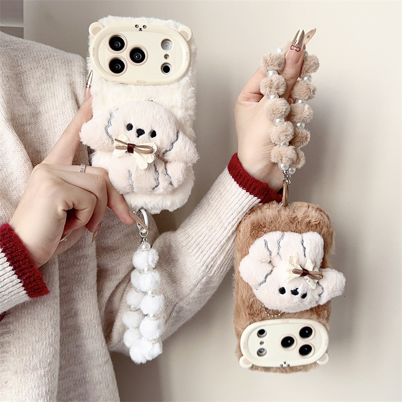 3D Cartoon Bowknot Puppy Warm  - Phone Accessories Iphone review and price