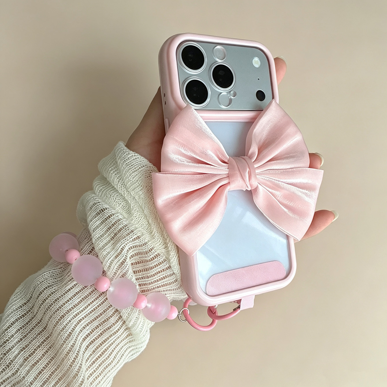 Bow Pink Frame Clear Phone Cas - Phone Accessories Crochet review and price