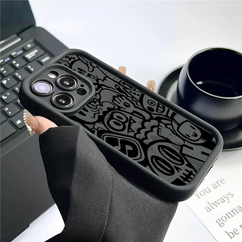 Black Graffiti Phone Case For  - Xo Phone Accessories review and price