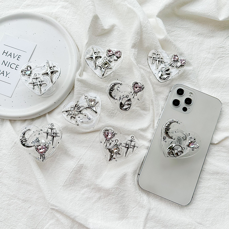 Clear Heart Phone Grip Holder  - Phone Accessories Crochet review and price