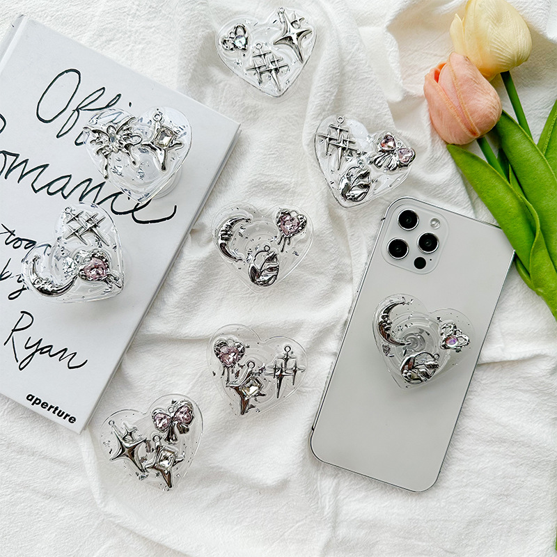 Clear Heart Phone Grip Holder  - Phone Accessories Crochet review and price
