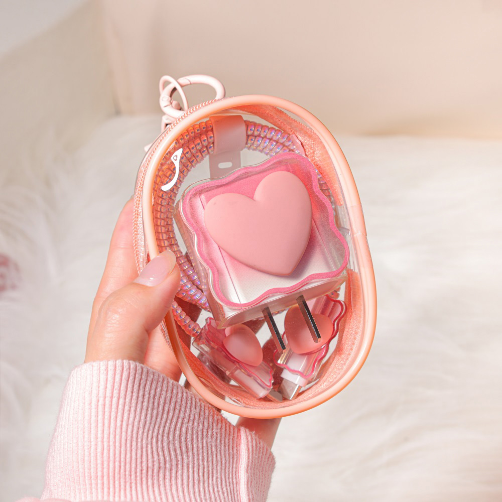 6PCS Love Heart Charger Cover  - Phone Accessories Box Set review and price