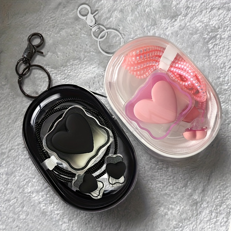 6PCS Love Heart Charger Cover  - Phone Accessories Box Set review and price
