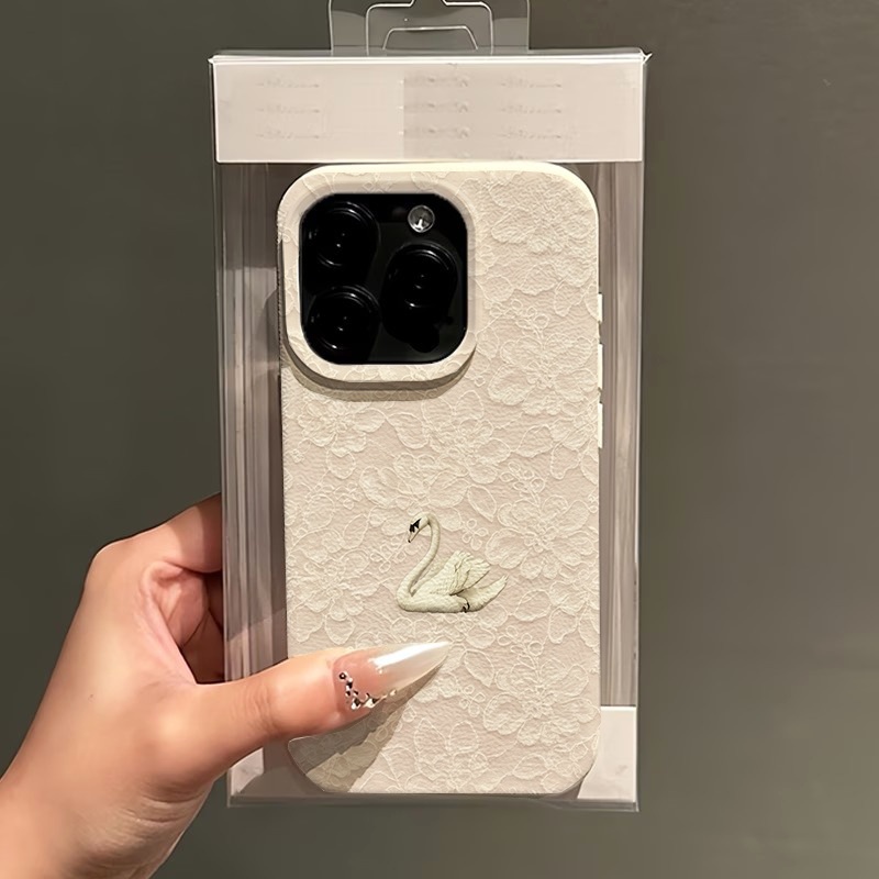 Lace Swan Pattern Lychee Textu - Phone Accessories Iphone review and price